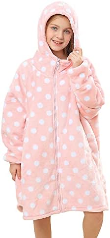 Topblan Oversized Hoodie With Zipper For Adults, Flannel Blanket Hoodie Sweatshirt With Zipper, Sherpa Wearable Blanket Plush Sweatshirt, Gifts For Women Men