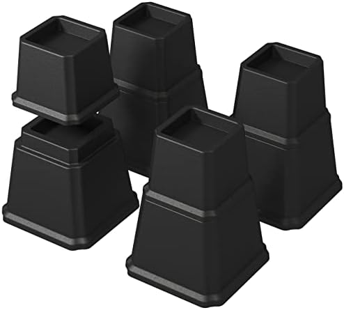 Napnapday Bed Risers 2 Inch Heavy Duty Bed Furniture Elevators, 1,500 Lbs Lifts Up Riser For Sofa And Table Set Of 4, Black