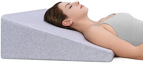 RECCI Bed Wedge Pillow With Memory Foam Top, Back Wedge Pillow For Bed, Wedge Pillow For Sleeping And Acid Reflux, Anti Snoring, Gerd Pillow, Reading Pillow Bed Wedge With Removable Cover (8.5-Inch)