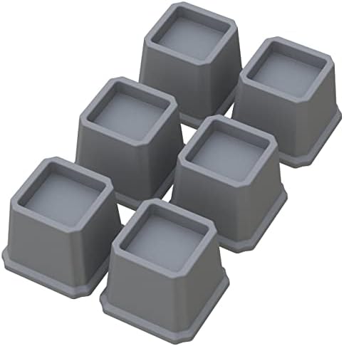 Whynonap Bed Risers 2 Inch Heavy Duty Bed Elevators, Set Of 6 Lifts Up 2000 Lbs Furniture Riser For Sofa And Table, Black