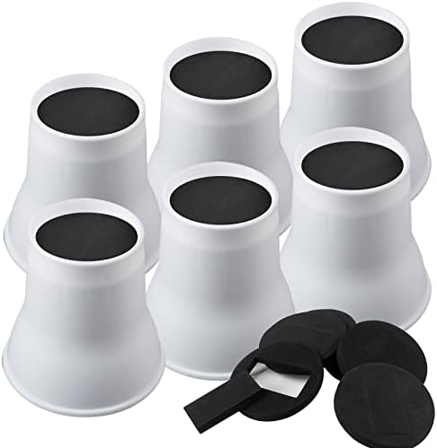 DEDU Bed Risers 6 Inch Heavy Duty 6 Pack, Furniture Risers With Caster Pads Supports Up To 6600 Lbs, Round Couch Risers For Sofas, Desk (Black)