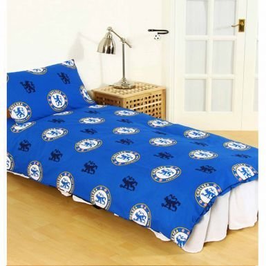 Chelsea Official FC Single Duvet Cover Set With Pillowcase (Reversible)