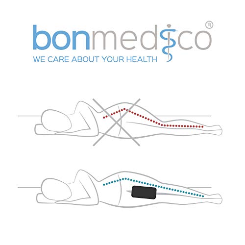 Bonmedico Knee Pillow Knee Support - Home Office Side Sleeper Pillow For Between Legs When Sleeping, Soft Memory Foam Made For Sciatica Pain Relief And Back Pain Relief, Black