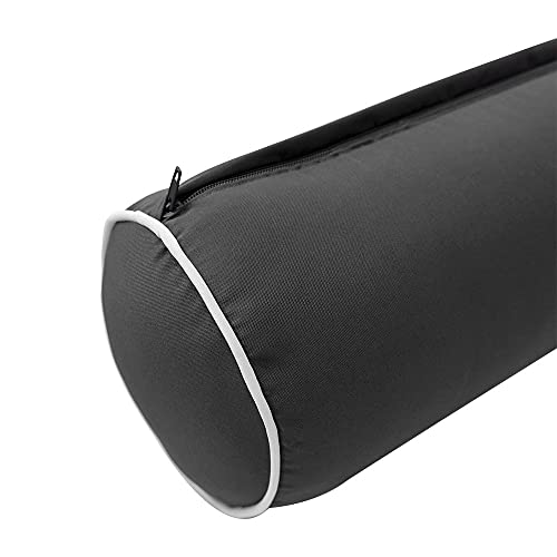 PROLINEMAX Style5 Full Size 3PC Contrast Pipe Trim Outdoor Daybed Mattress Bolster Pillow Fitted Sheet Slip Cover ONLY AD003