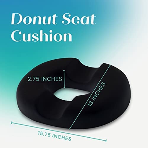 Trickonometry Donut Seat Cushion: Extra Firm Orthopedic Pillow- Lower Back, Hemorrhoid, Bed Sores, Pressure/ Pain Relief, Pregnancy, Postpartum, Surgery, Coccyx, Sciatica, Prostate (White) (Burgundy)