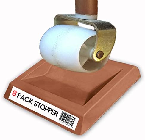 IPrimio Brown Bed Wheel Stoppers - 6 Pack Of Universal Bed Frame Wheel Locks, Rubber Caster Cups For Bed Wheels, Non-Slip Furniture Casters For Hardwood Floors, Patent Pending Design