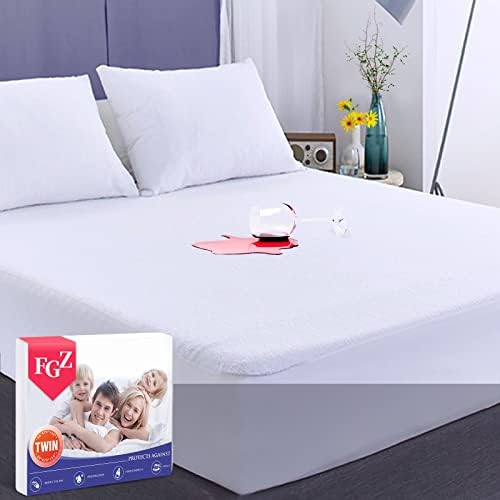 2 Pack Twin Mattress Protector Waterproof Twin Mattress Cover Washable Soft Cotton Terry Breathable Noiseless Twin Matressprotector Vinyl-Free Deep Pocket 39" X 75"