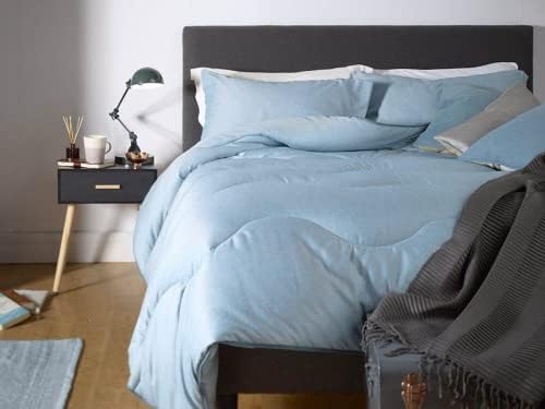 - All-in-One Comforter - All Season - Queen - Herringbone Collection - Luxury Bedding - Machine Washable - Hypoallergenic - Storm Gray