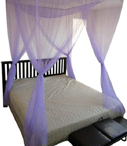 OctoRose 4 Poster Bed Canopy Netting Functional Mosquito Net, Red