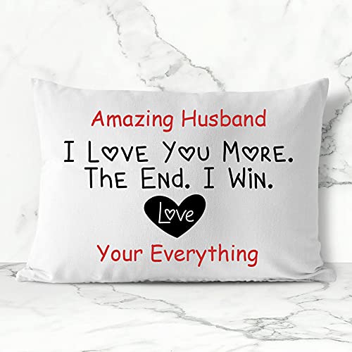 GENERIC I Love You More The End I Win - Funny Personalized Pillowcase Birthday Couple Boyfriend Girlfriend Husband Wife - Granddaughter Pillow, Love Daughter Pillowcase