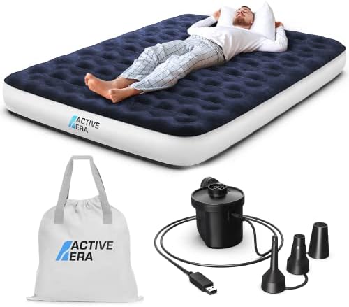Luxury Camping Air Mattress With Built In Pump - Queen Air Mattress With USB Rechargeable Pump, Travel Bag - Air Mattress For Tent Camping