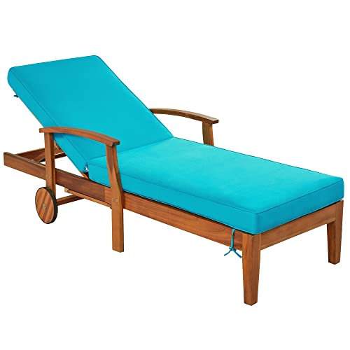 GENERIC Set Of 2 Solid Wood Reclining Daybed Blue Modern Contemporary Includes Hardware