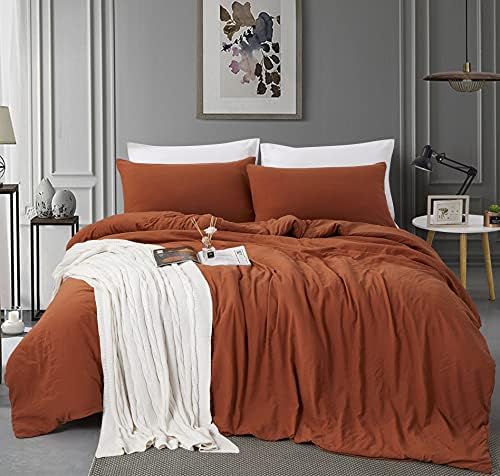 ALAZURIA Queen Size Duvet Cover Set 3 Piece - Super Soft Washed Microfiber, Light Blue Comforter Cover Set With Zipper Closure & 4 Corner Ties (1 Duvet Cover + 2 Pillow Cases) Amalfi Blue, Queen