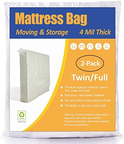 2 Pack Mattress Bag For Moving And Storage, Medium Weight, Fits Queen And King Size Mattress