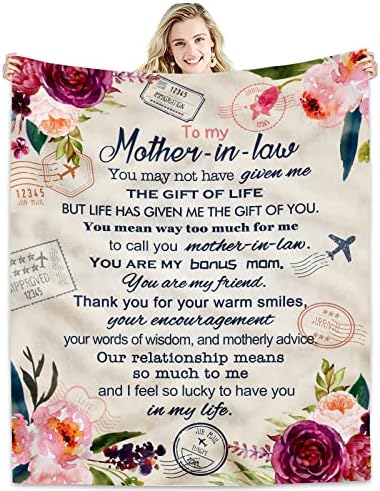 To My Daughter In Law Gift Ideas From Moms Flannel Fleece Blanket Super Soft Throw Warm Blankets Future Daughter-in-Law Birthdays Anniversary Wedding Gifts Presents Idea For Bed Sofa Adults 60"X50"
