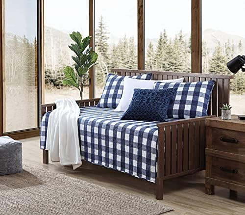 Eddie Bauer Home | Lakehouse Collection | Quilt Set - 100% Cotton, Reversible, Medium Weight Bedding With Matching Shams, Daybed, Blue