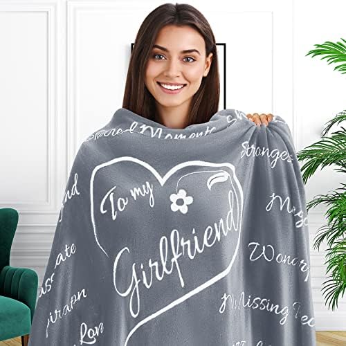 Gifts For Girlfriend, To My Girlfriend Blanket, Romantic Gifts For Her, Girlfriend Gifts, Gifts For Girlfriend, Love Gifts For Her, Gift For Girlfriend, I Love You Throw Blanket 65" × 50" (Purple)
