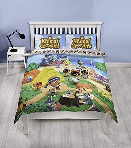 Official Double Duvet Cover | Reversible Two Sided Beach Design | Polycotton Fun Bedding With Matching Pillow Case, Multi Coloured, 200 X 135cm (Double Duvet)