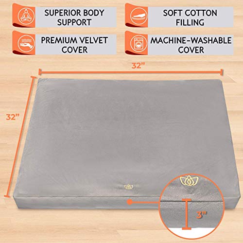 Florensi Meditation Cushion & Zabuton Meditation Mat Bundle- Premium Velvet Meditation Pillow For Women And Men,Washable Cover, Buckwheat Round Floor Pillow & 100% Cotton Square Floor Cushion