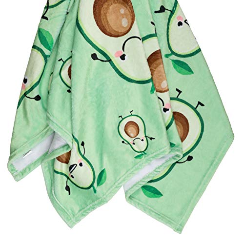 Avocado Throw Blanket, Adorable Super-Soft Extra-Large Fluffy Avocado Blanket For Adults, Kids, Boys And Girls, Fleece Cute Avocado Blanket (50 In X 60 In) Warm And Cozy Throw For Bed, Crib Or Couch