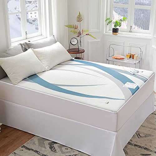 Otcozy Heated Mattress Pad Queen Size Dual Control - Electric Mattress Pad Fit Up To 15‘’with 4 Heat Seatings & 10 Hour Auto Off ETL Certified Machine Washable