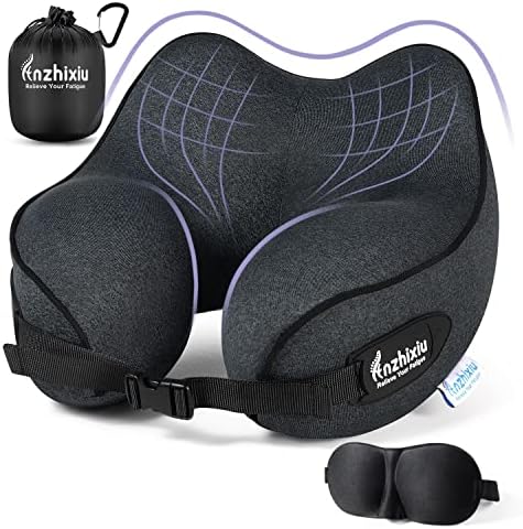 Anzhixiu Travel Pillow Heighten Humps Neck Pillow For 360 Degree Support .Release Your Neck Pain During Travel, Office And Home- Ergonomics Curve Neck Support Pillow, Black Color