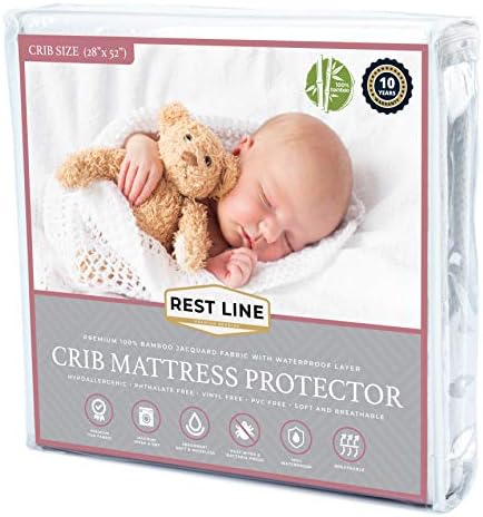 Est LINE Bamboo Jacquard Water Proof Mattress Protector (Queen), Cooling Technology 100% Bamboo,Hypoallergenic, Breathable And 100% Waterproof, Stretches Up To 18 Inches, 60X80 Soft Fitted Cover