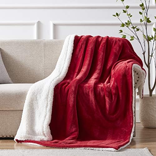 Sherpa Throw Blanket Throw Size, Sherpa Fleece Throw Blanket Lightweight, Reversible Sherpa Blanket Machine Washable, 50" X 60", Brown