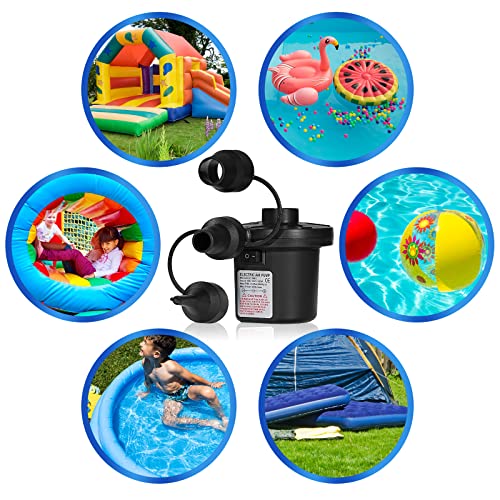 Electric Air Pump, Portable Quick-Fill Air Pump With 3 Nozzles, 110V AC/12V DC, Perfect Inflator/Deflator Pumps For Outdoor Camping, Inflatable Cushions, Air Mattress Beds, Boats, Swimming Ring