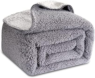Sherpa Thick Blanket, Double Side Sherpa Fleece Blanket, Cozy Warm Sherpa Throw Blanket In The Whole Winter. Fuzzy Fluffy Soft Twin Size Grey Blanket Suitable For Couch Bed(60"x80")