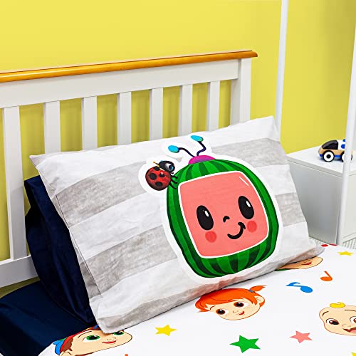CoComelon Single Duvet Cover Officially Licensed | Reversible 2 Sided Friends Design With Matching Pillowcase, Polycotton, Grey