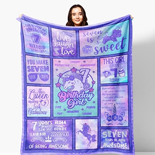Henazin 9 Year Old Girl Gifts, Birthday Gifts For 9 Year Old Girl, Gifts For 9 Year Old Girls Blanket 50"X60", 9 Year Old Birthday Gifts For Daughter Granddaughter, 9th Birthday Decorations For Girl
