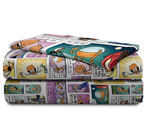 Jay Franco Dog Man Supa Buddies Twin Sheet Set - 3 Piece Set Super Soft And Cozy Kid’s Bedding Features Cat Kid & Lil' Petey - Fade Resistant Microfiber Sheets (Official Dog Man Product)