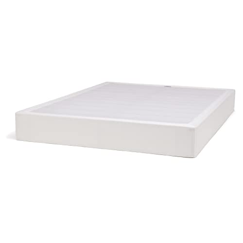 Amazon Basics X Spring Cover - Alternative To Bed Skirt, Elastic Polyester Fabric Wrap Around Band 4 Sides - Queen, Cream