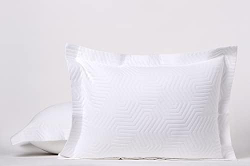  Luxury Cotton Blankets For King Size Bed | All-Season Cozy 100% Cotton King Size Blanket | Criss Cross Jacquard Soft & Lightweight Coverlet Fits California King Size Bed, 104x92 | White