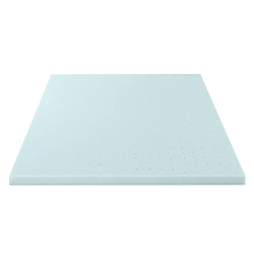  Best Price Mattress 2.5 Inch Ventilated Memory Foam Mattress Topper, Cooling Gel Infusion, CertiPUR-US Certified, Twin XL,Blue