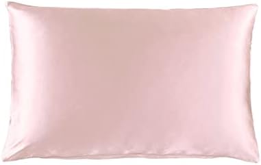  THXSILK 100% Natural Mulberry Silk Pillowcase For Hair And Skin Luxury 19 Momme Mulberry Silk Pillow Cases With Envelope Closure (Queen, Charming Pink)