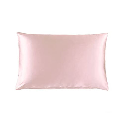  THXSILK 100% Natural Mulberry Silk Pillowcase For Hair And Skin Luxury 19 Momme Mulberry Silk Pillow Cases With Envelope Closure (Queen, Charming Pink)