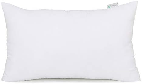  Polyester Decorative Rectangle Throw Pillow Inserts, Hypoallergenic Form Stuffer Cushion Sham Filler, 16x26, White, 1 Count (Pack Of 1)