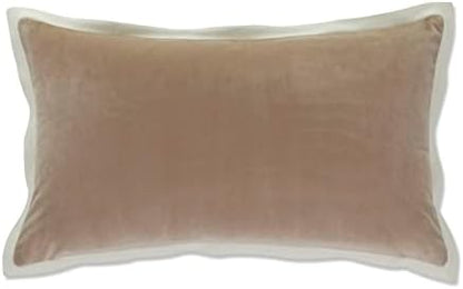  Pillow Perfect Indoor Velvet Collection Lumbar Pillow, 12" X 20", Black