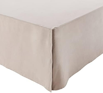 Amazon Basics Lightweight Pleated Bed Skirt - Queen, Bright White