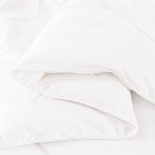  All Season Soft Down Comforter, Alternative Bed Quilt, Reversible Corners, Winter Summer Warm & Fluffy Quilt Full Size (White, Queen)