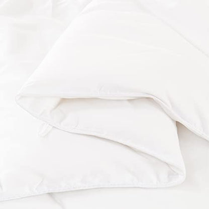  All Season Soft Down Comforter, Alternative Bed Quilt, Reversible Corners, Winter Summer Warm & Fluffy Quilt Full Size (White, Queen)