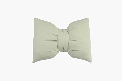  Peacewish Hand Made Pure Color Cotton Bow Pillow Car Neck Pillow Sofa Office Waist Pillow Detachable Wash Pillow (S, Wine Red)