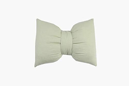 Peacewish Hand Made Pure Color Cotton Bow Pillow Car Neck Pillow Sofa Office Waist Pillow Detachable Wash Pillow (S, Wine Red)
