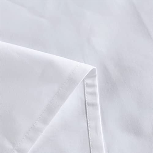  LEIGE Hotel White Duvet Cover Bed Sheet Set Cotton Soft 600TC Bedding Set Twin Full Queen King Size 4Pcs (Color : White, Size : 260X240cm 4Pcs)