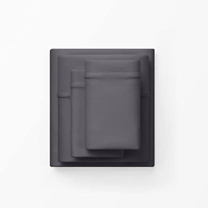  Purple SoftStretch Sheets, King/Cal King, Bamboo Sheets, Moisture-Wicking, Stormy Grey, California King