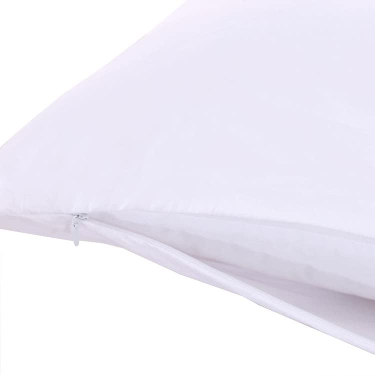  2 Pillow Protectors, Zippered Hypoallergenic Down Proof Pillow Covers, 600 Thread-Count - 100% Cotton Pillow Protector, White, King Size