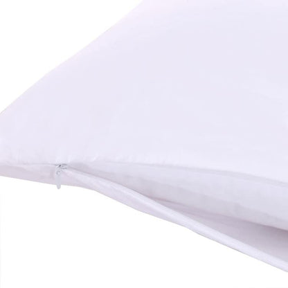  2 Pillow Protectors, Zippered Hypoallergenic Down Proof Pillow Covers, 600 Thread-Count - 100% Cotton Pillow Protector, White, King Size