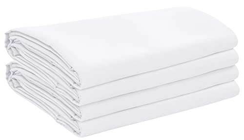  Oakias Twin Flat Sheets White – Pack Of 2 Top Sheets For Bed – Soft Brushed Microfiber Fabric – Shrinkage & Fade Resistant – Ideal For Hotels And Hospitals – Machine Washable